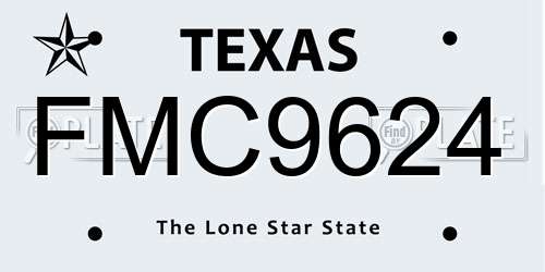 FMC9624 Texas License Plate