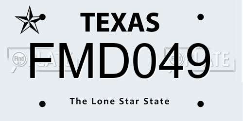FMD049 Texas License Plate