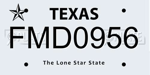 FMD0956 Texas License Plate