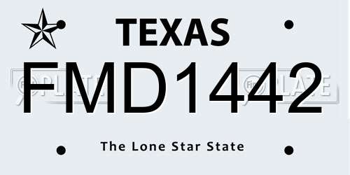FMD1442 Texas License Plate