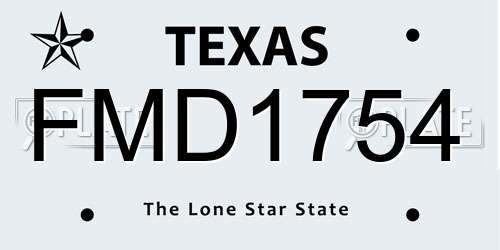 FMD1754 Texas License Plate