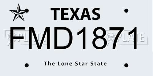 FMD1871 Texas License Plate