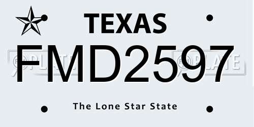 FMD2597 Texas License Plate