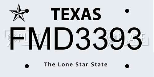 FMD3393 Texas License Plate