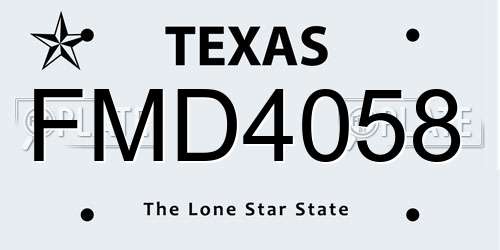 FMD4058 Texas License Plate