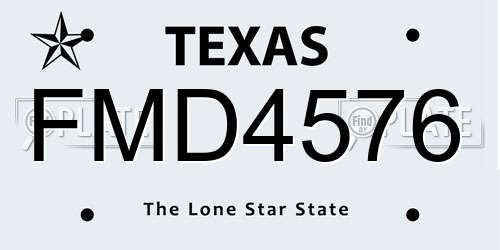 FMD4576 Texas License Plate