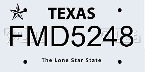 FMD5248 Texas License Plate
