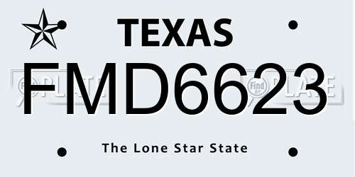 FMD6623 Texas License Plate