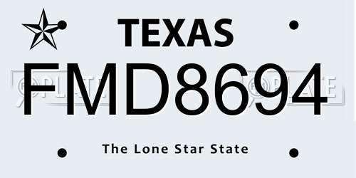 FMD8694 Texas License Plate
