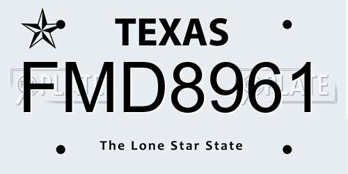 FMD8961 Texas License Plate