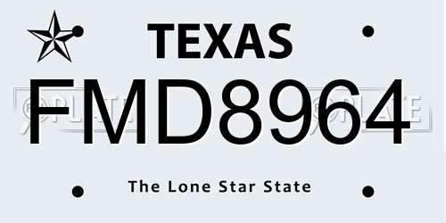 FMD8964 Texas License Plate