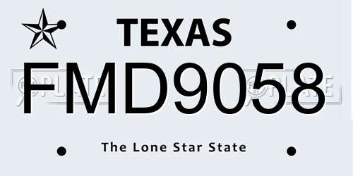 FMD9058 Texas License Plate