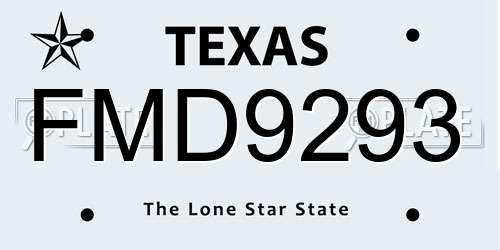 FMD9293 Texas License Plate