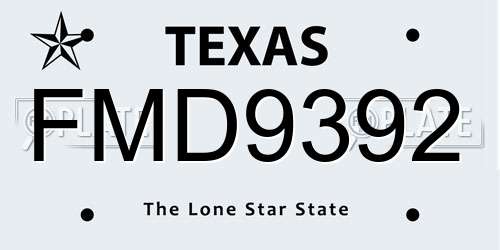 FMD9392 Texas License Plate