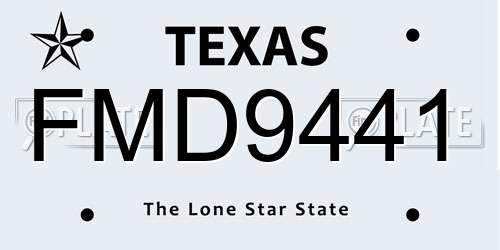 FMD9441 Texas License Plate