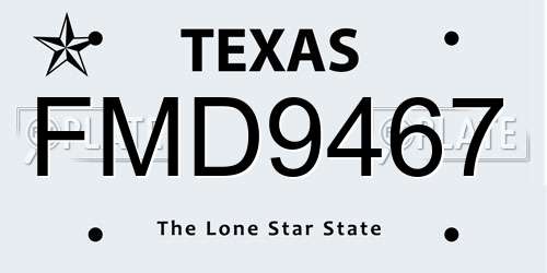 FMD9467 Texas License Plate