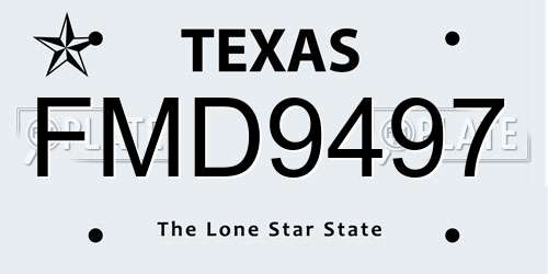 FMD9497 Texas License Plate