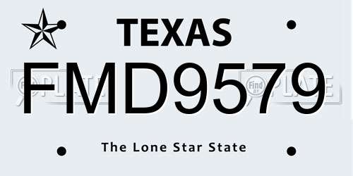 FMD9579 Texas License Plate