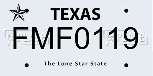 FMF0119 Texas License Plate
