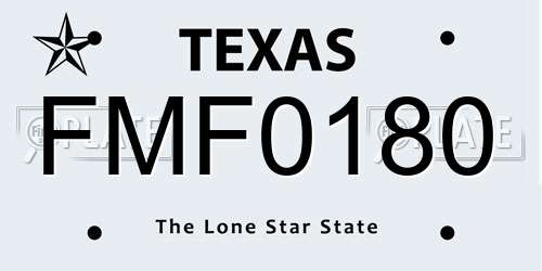 FMF0180 Texas License Plate