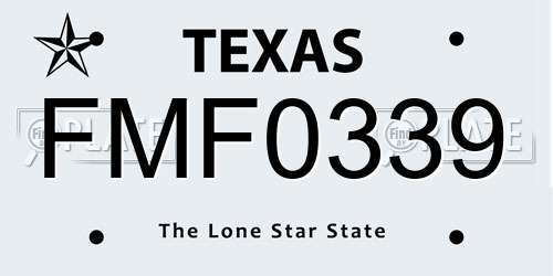 FMF0339 Texas License Plate