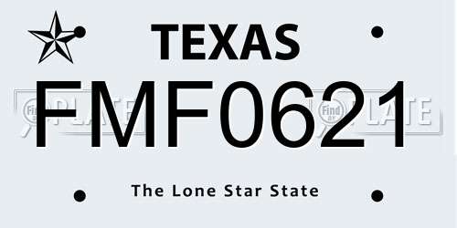 FMF0621 Texas License Plate
