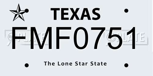 FMF0751 Texas License Plate