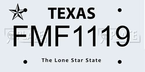 FMF1119 Texas License Plate