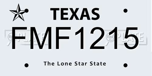FMF1215 Texas License Plate