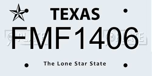 FMF1406 Texas License Plate