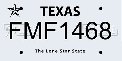 FMF1468 Texas License Plate
