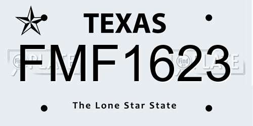 FMF1623 Texas License Plate