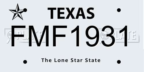 FMF1931 Texas License Plate