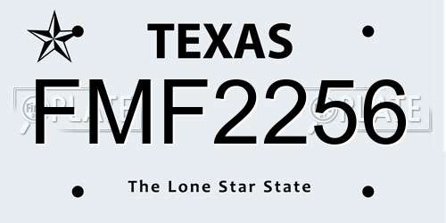 FMF2256 Texas License Plate