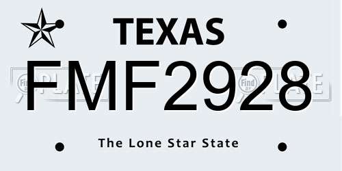 FMF2928 Texas License Plate