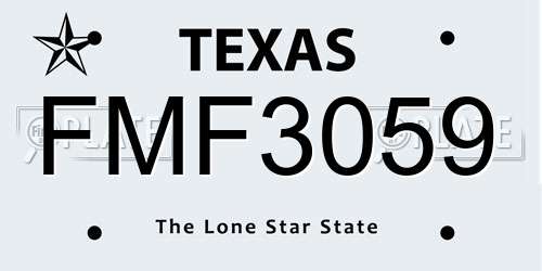 FMF3059 Texas License Plate