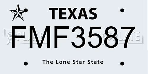 FMF3587 Texas License Plate