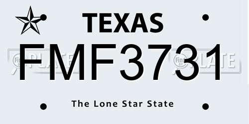 FMF3731 Texas License Plate