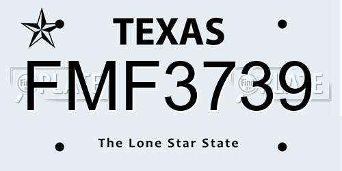 FMF3739 Texas License Plate
