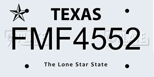 FMF4552 Texas License Plate