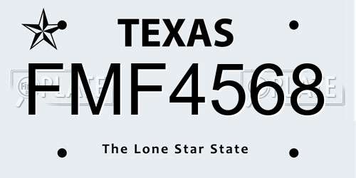 FMF4568 Texas License Plate