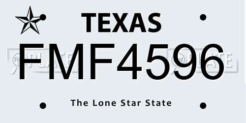 FMF4596 Texas License Plate