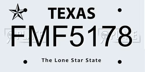 FMF5178 Texas License Plate