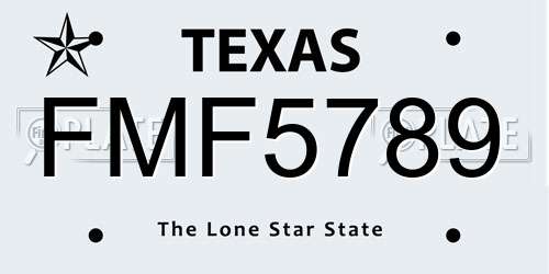 FMF5789 Texas License Plate