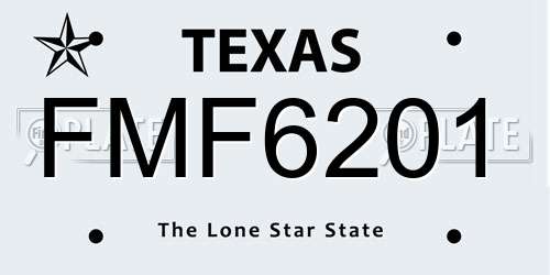 FMF6201 Texas License Plate