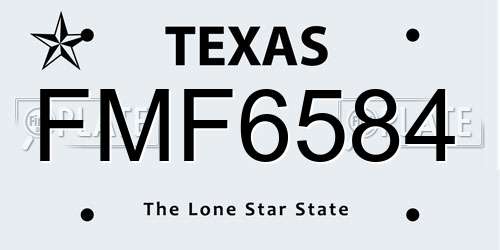 FMF6584 Texas License Plate