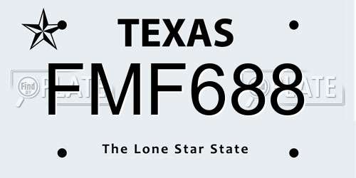 FMF688 Texas License Plate
