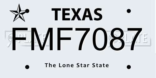 FMF7087 Texas License Plate