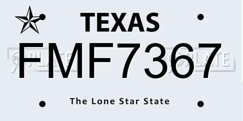 FMF7367 Texas License Plate