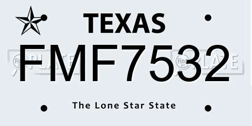 FMF7532 Texas License Plate